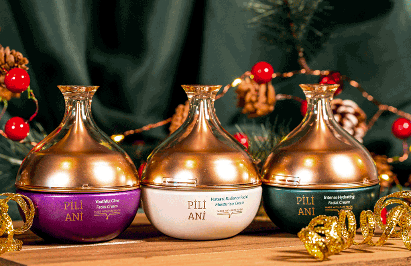 a festive shot of Pili Ani's Moisturizing Creams